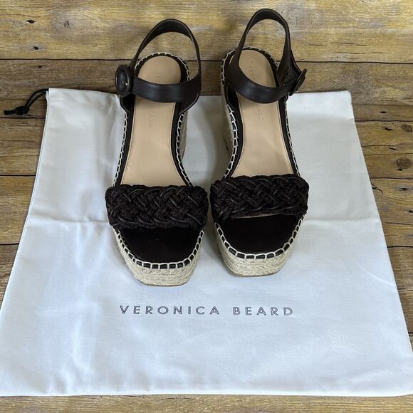 VERONICA BEARD Size 10 (EU 40.5) Women’s Sandals Espadrille leather Strap - Picture 2 of 16